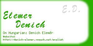 elemer denich business card